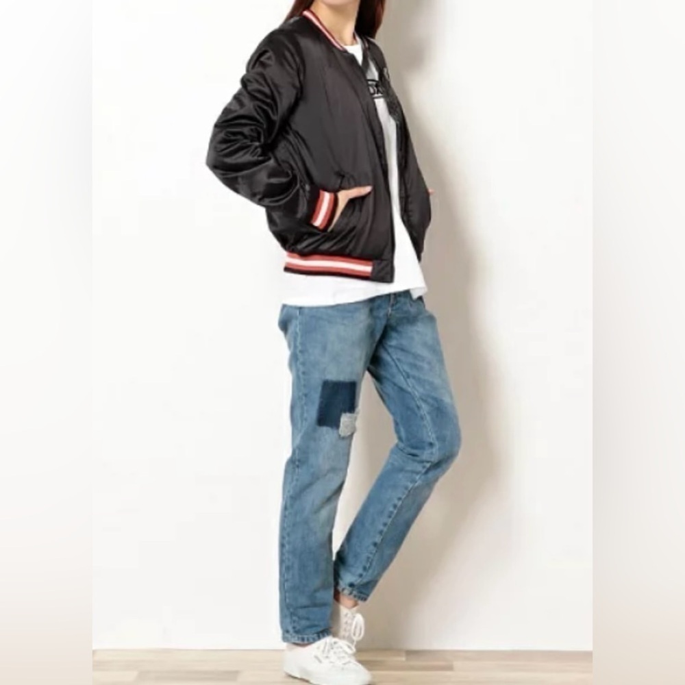 Blockcore Varsity Retro Style Full Zip Up Jacket Size Medium - Picture 5 of 10